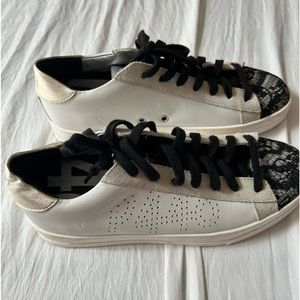 P448 Black Lace Low Top Sneakers (Brand New)